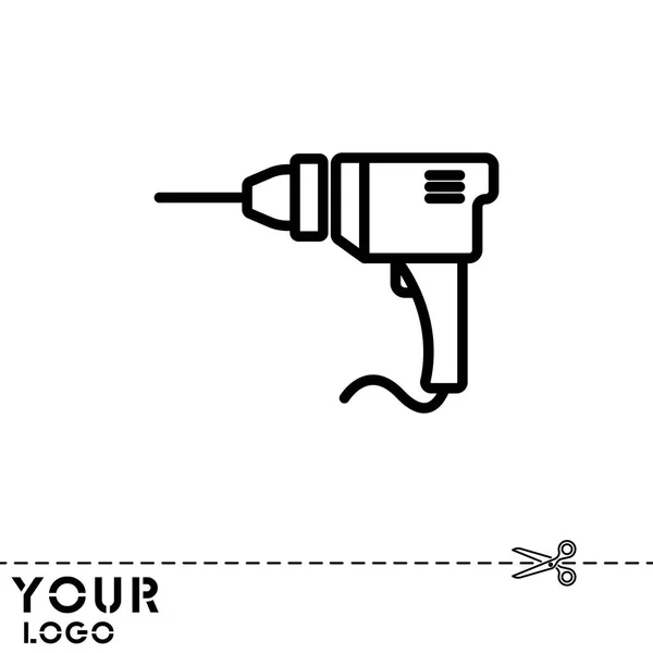 드릴 아이콘의 디자인 — 스톡 벡터