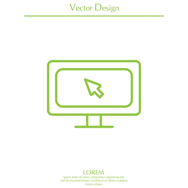 Monitor, ícone linear — Vetor de Stock