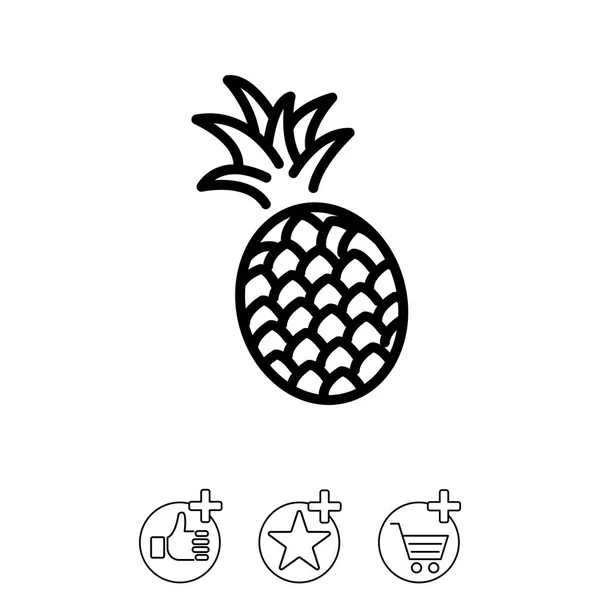 Ikona linii sieci Web. Ananas — Wektor stockowy