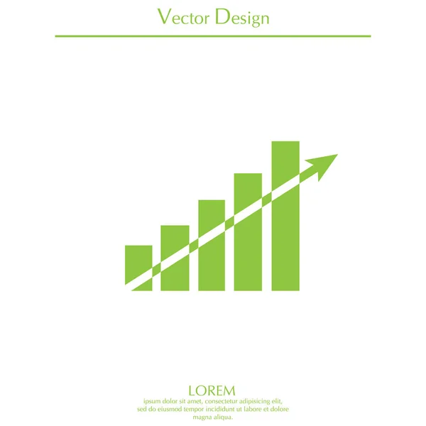 Icône graphique croissante — Image vectorielle