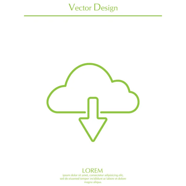Cloud icona di download — Vettoriale Stock