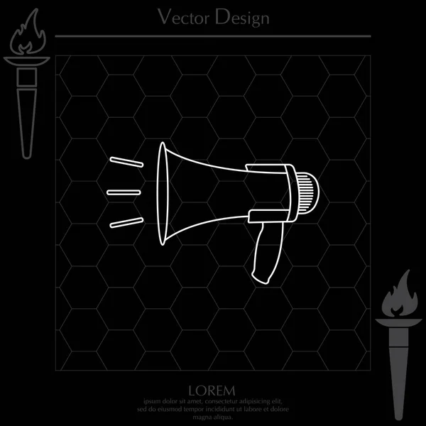 Icono de línea de altavoz — Vector de stock