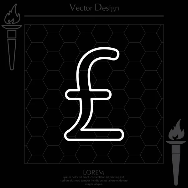 Icono de signo de libras esterlinas — Vector de stock