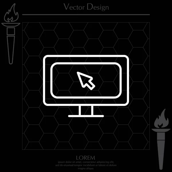 Monitor, icono lineal — Vector de stock