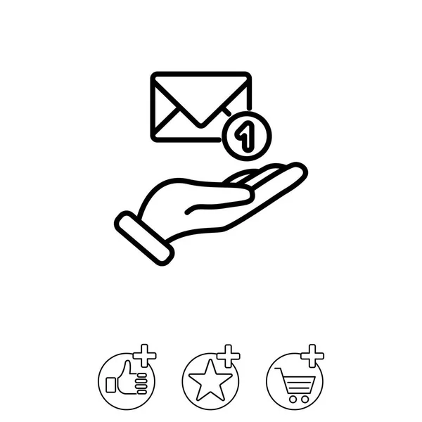 Buchstabe in der Hand Symbol — Stockvektor