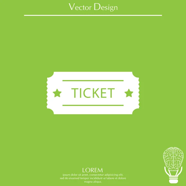 Ticket flat style icon — Stock Vector