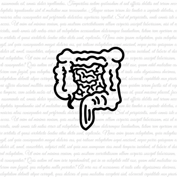 Icône de la ligne du gros intestin — Image vectorielle