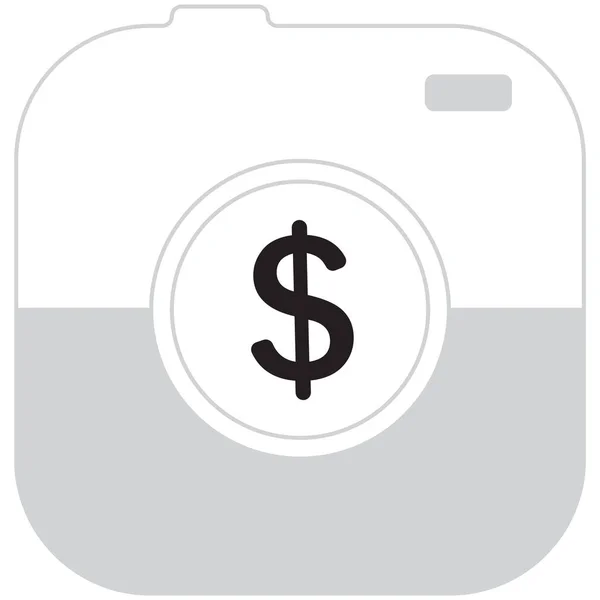 Icône dollar plat — Image vectorielle