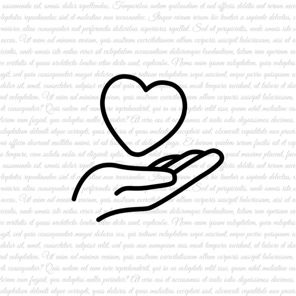 Hand mit Herz-Symbol — Stockvektor