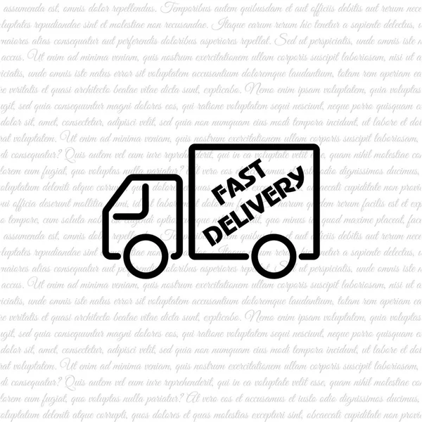 Ikon baris truk pengiriman - Stok Vektor