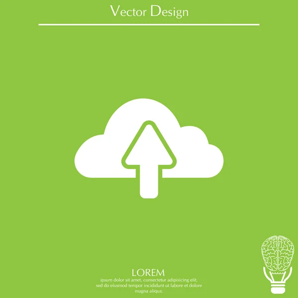 Icône de ligne de téléchargement cloud — Image vectorielle