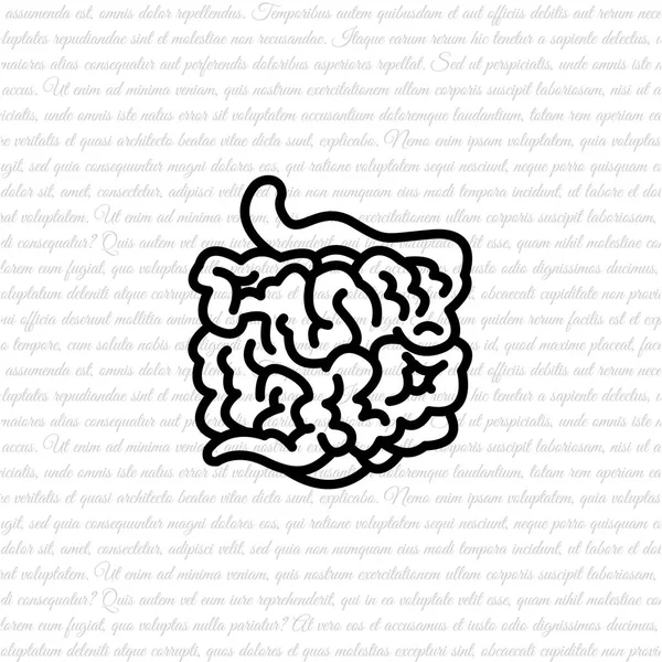 Icono de línea de intestino delgado — Vector de stock