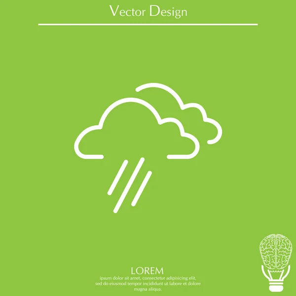 Cloud rain line icon — Stock Vector