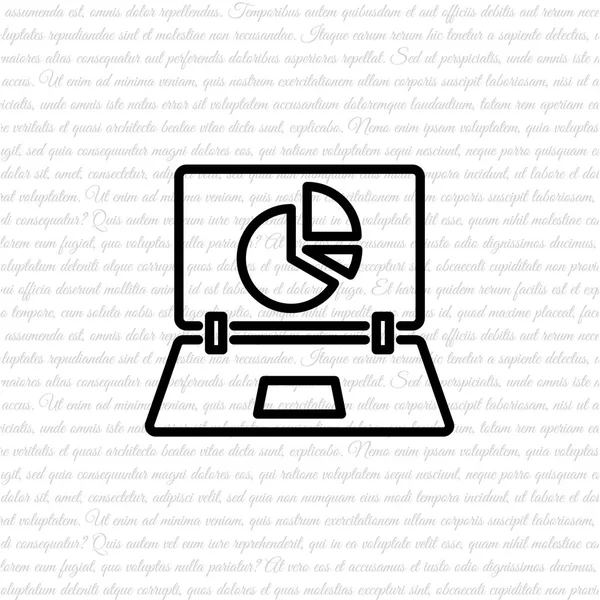 Laptop i wykres kołowy ikona — Wektor stockowy