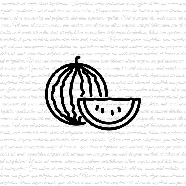 Иконка линии арбуза — стоковый вектор