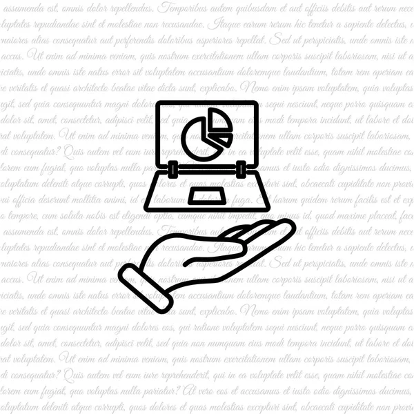 Laptop w ikonę dłoni — Wektor stockowy