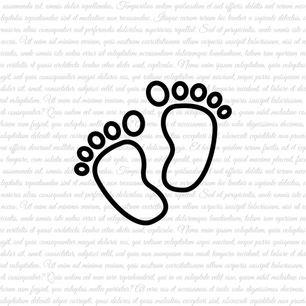 Empreintes des pieds des enfants icône — Image vectorielle