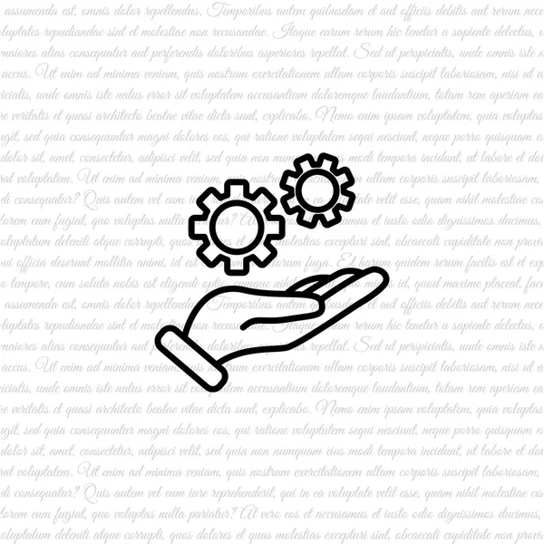 Versnellingen in de hand pictogram — Stockvector