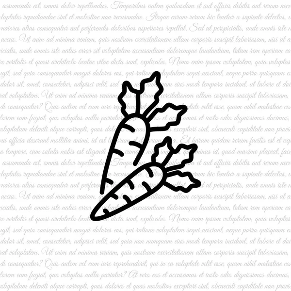 Icono de línea de zanahoria — Vector de stock