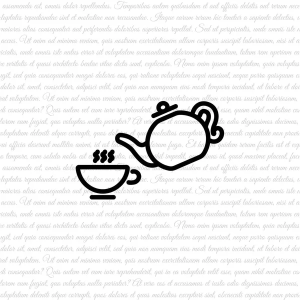 Cup and teapot icon — Stock Vector