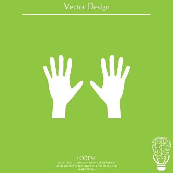 Icône ligne mains — Image vectorielle