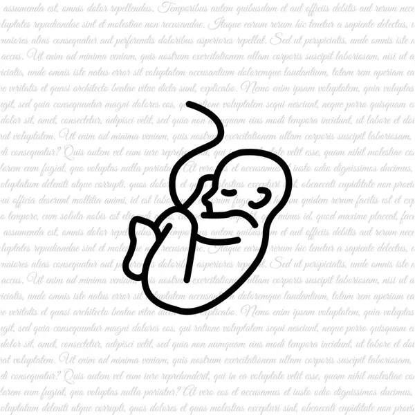 Pictogram van de lijn van de embryo — Stockvector