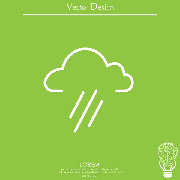 Icône de ligne de pluie nuage — Image vectorielle