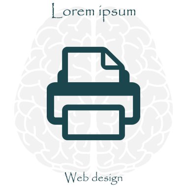 Düz tasarım yazıcı simgesini