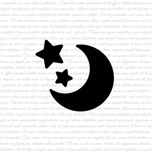 Księżyc i ikona gwiazd — Wektor stockowy