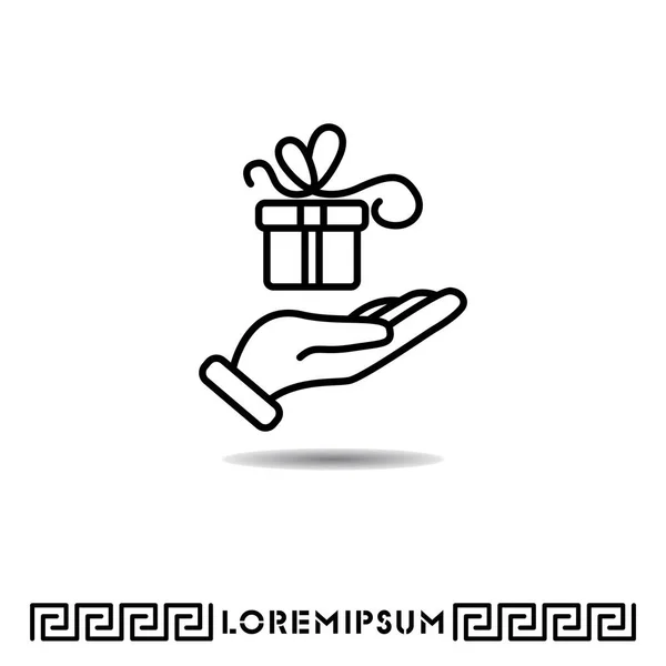 Gift in hand icon — Stock Vector