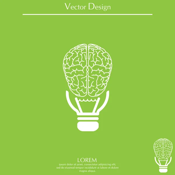 Icono de línea cerebral — Vector de stock