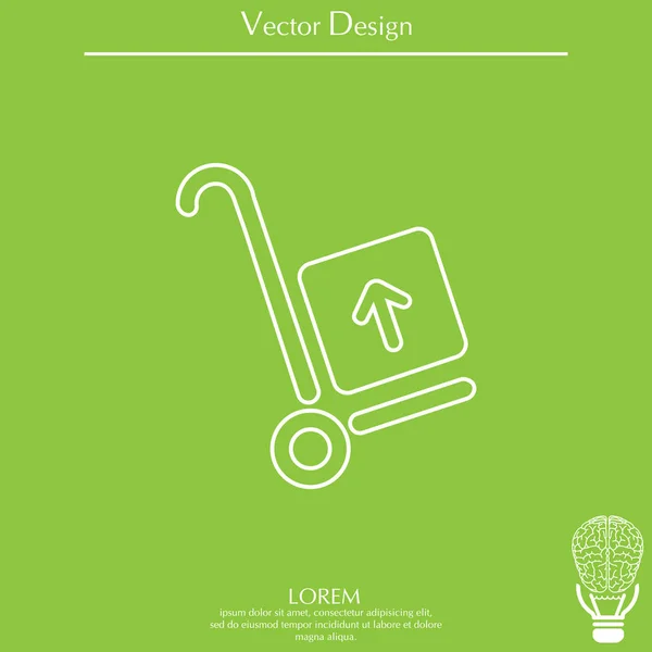 Trolley icono de línea web — Vector de stock