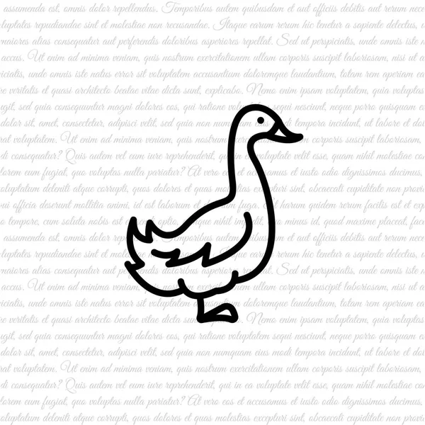 Goose line icon — Stock Vector