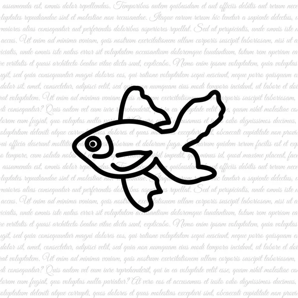 Icono de línea de pescado oro — Vector de stock