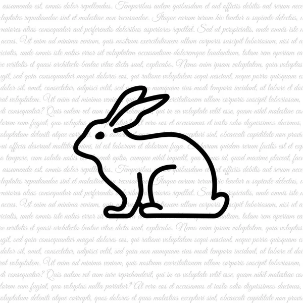 Icono de línea de conejo — Vector de stock