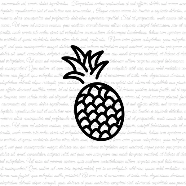 Icona linea ananas — Vettoriale Stock