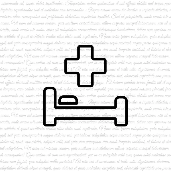 Lit d'hôpital et croix — Image vectorielle
