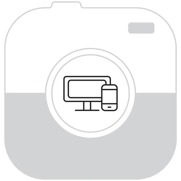 Smartphone y monitor icono — Vector de stock
