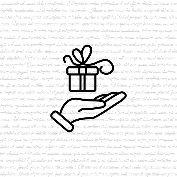 Geschenk in der Hand — Stockvektor