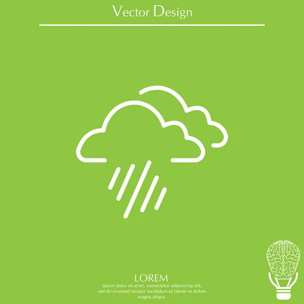 Icône de ligne de pluie nuage — Image vectorielle