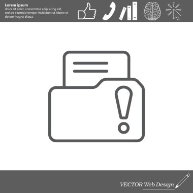 dosya klasör simgesini ünlem işareti ile