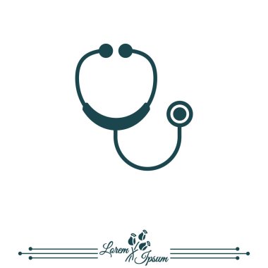 stetoskop düz simgesi