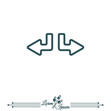 Ok farklı yönlere simgesi