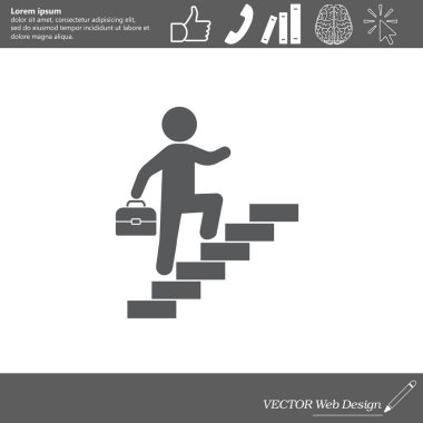 iş adamı merdivenlerden yukarı yürür
