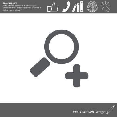 Yakınlaştırma basit web simgesi