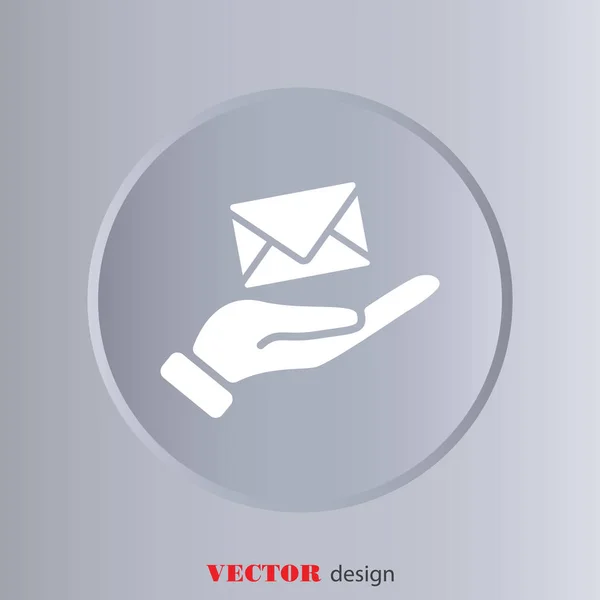 Enveloppe de courrier dans l'icône de main — Image vectorielle