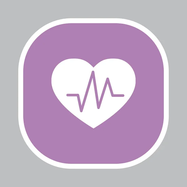 Icono médico latidos del corazón — Vector de stock