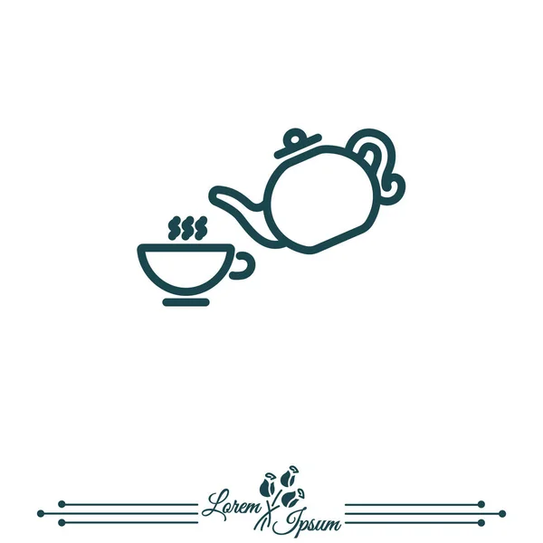 Иконка чашки и чайник — стоковый вектор