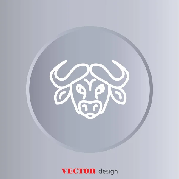 Búfalo icono de línea Web — Vector de stock