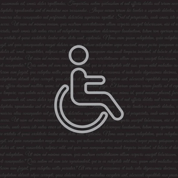 Icono de línea. Personas con discapacidad — Vector de stock